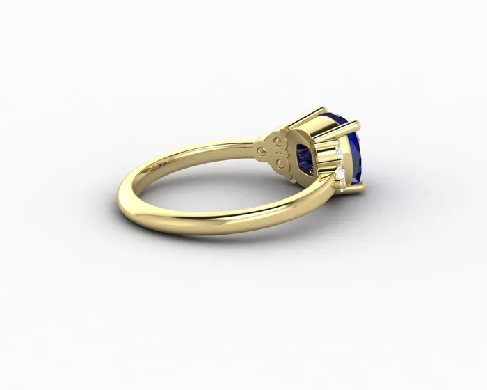 Rings Astrid 20 Ct Cushion Cut Blue Sapphire Engagement Ring Sapheena Jewelry