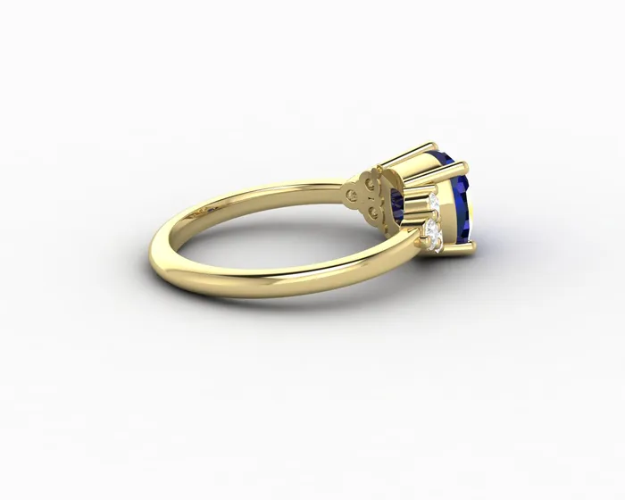 Rings Astrid 20 Ct Cushion Cut Blue Sapphire Engagement Ring Sapheena Jewelry