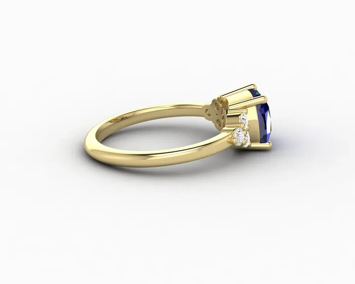 Rings Astrid 20 Ct Cushion Cut Blue Sapphire Engagement Ring Sapheena Jewelry
