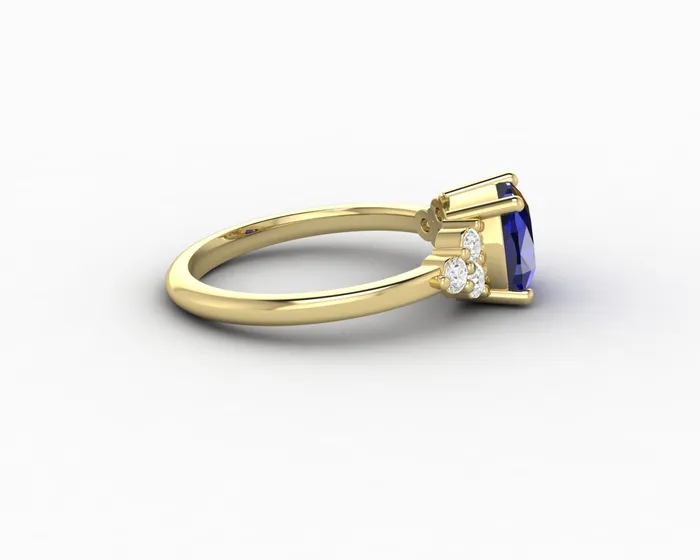Rings Astrid 20 Ct Cushion Cut Blue Sapphire Engagement Ring Sapheena Jewelry
