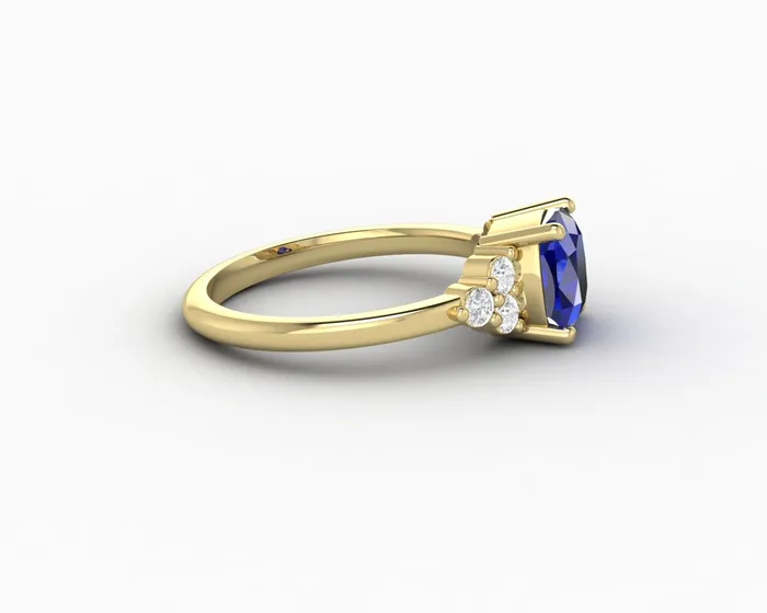 Rings Astrid 20 Ct Cushion Cut Blue Sapphire Engagement Ring Sapheena Jewelry