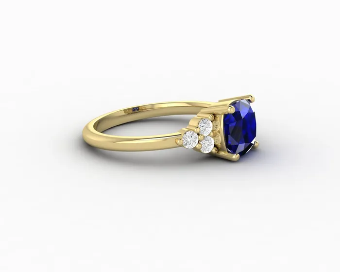 Rings Astrid 20 Ct Cushion Cut Blue Sapphire Engagement Ring Sapheena Jewelry