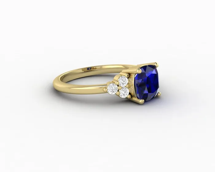 Rings Astrid 20 Ct Cushion Cut Blue Sapphire Engagement Ring Sapheena Jewelry