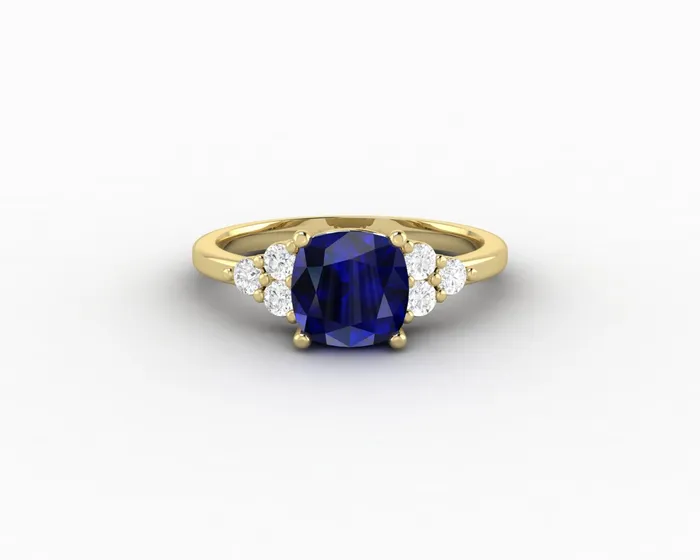 Rings Astrid 20 Ct Cushion Cut Blue Sapphire Engagement Ring Sapheena Jewelry