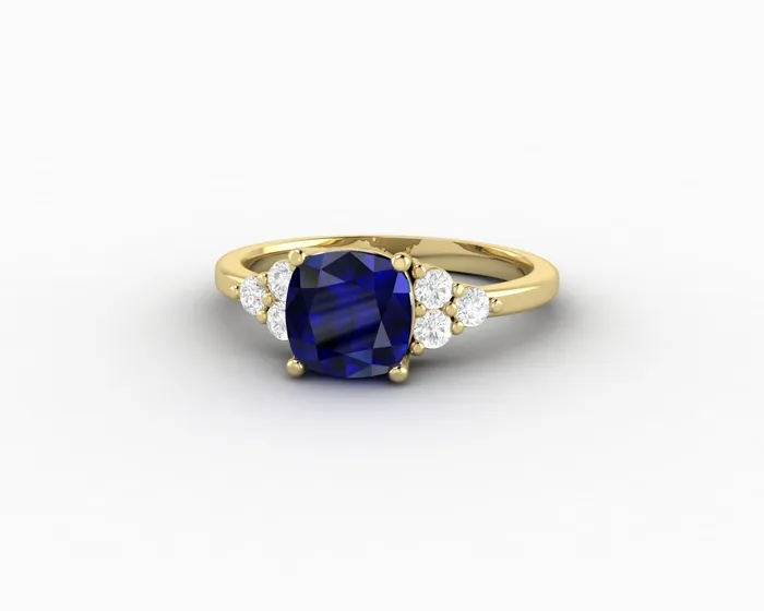 Rings Astrid 20 Ct Cushion Cut Blue Sapphire Engagement Ring Sapheena Jewelry