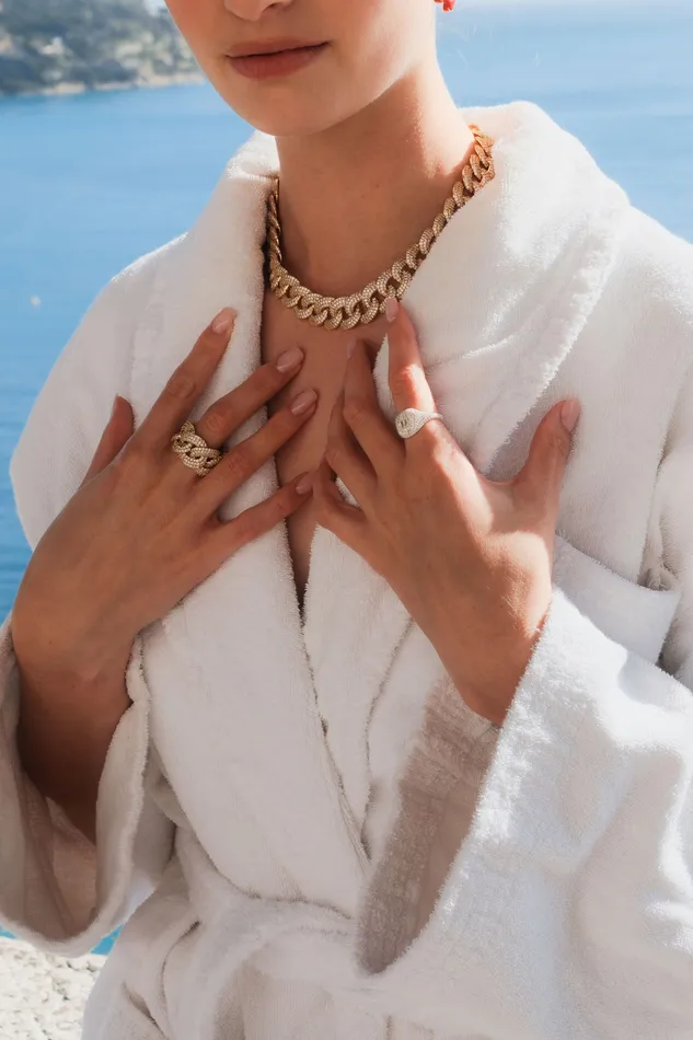 Rings Baguette Signet Ring Gold plated Crystal Haze Jewelry