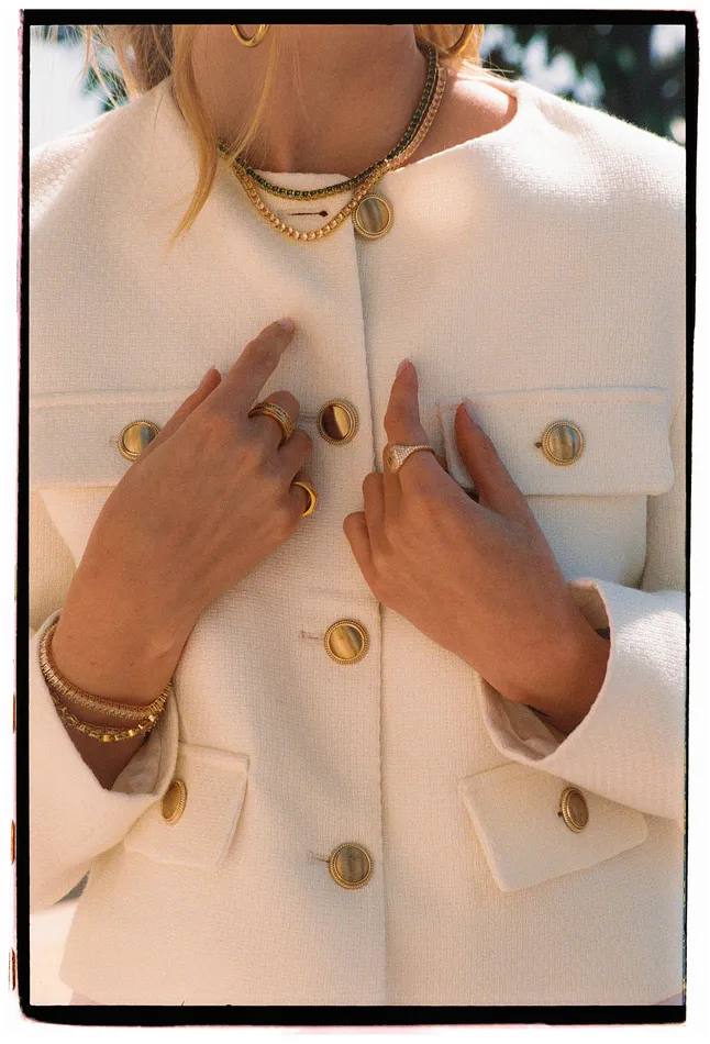 Rings Baguette Signet Ring Gold plated Crystal Haze Jewelry
