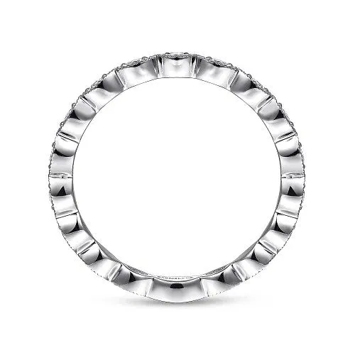 Rings GABRIEL CO 14K White Gold Marquise Station Diamond Stackable Ring