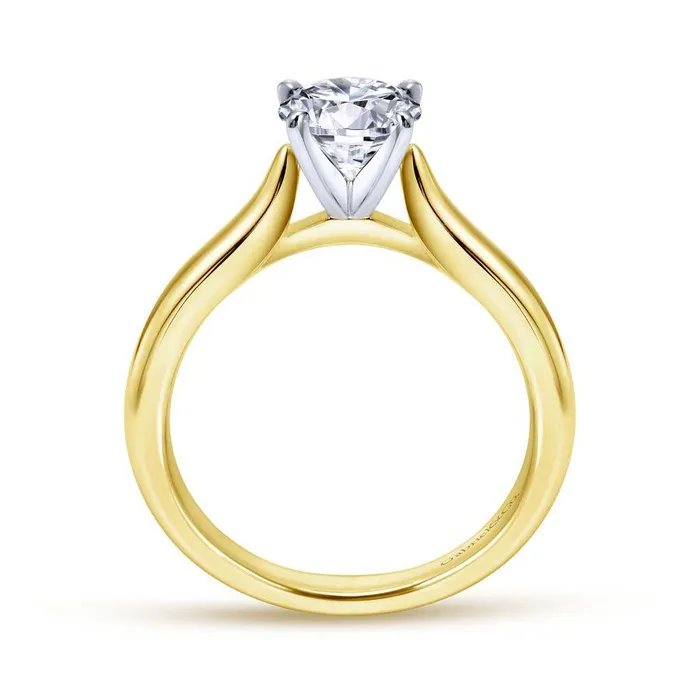 Rings GABRIEL CO 14K WhiteYellow Gold Round Diamond Engagement Ring
