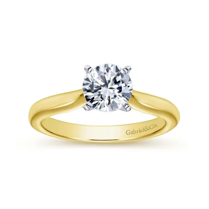 Rings GABRIEL CO 14K WhiteYellow Gold Round Diamond Engagement Ring