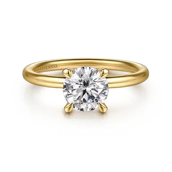 Rings GABRIEL CO Tiana 14K Yellow Gold Round Solitaire Diamond Engagement Ring Setting Only Rings GABRIEL CO Tiana 14K Yellow Gold Round Solitaire Diamond Engagement Ring Setting Only
