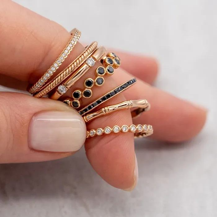 Rings Sethi Couture Channel Set Black Diamond Band