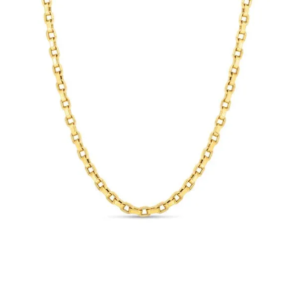 ROBERTO COIN Necklaces 18K YELLOW DESIGNER GOLD SQUARE LINK 22 INCH NECKLACE ROBERTO COIN Necklaces 18K YELLOW DESIGNER GOLD SQUARE LINK 22 INCH NECKLACE