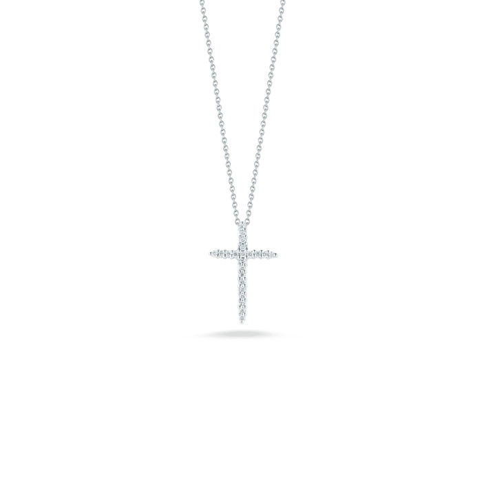 Roberto Coin Necklaces Silver Diamond Cross Pendant
