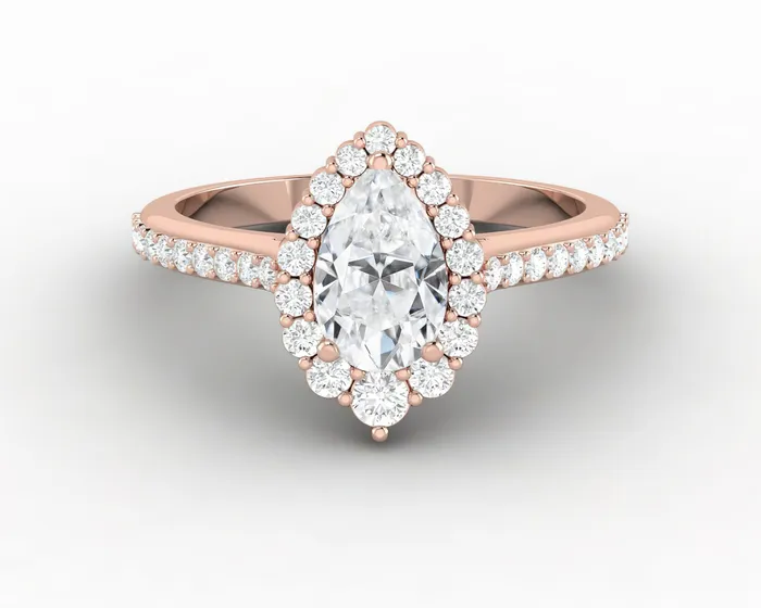 Sapheena Jewelry Rings Ava 08 Ct Pear Cut Halo Engagement Ring with Side Stones Sapheena Jewelry Rings Ava 08 Ct Pear Cut Halo Engagement Ring with Side Stones