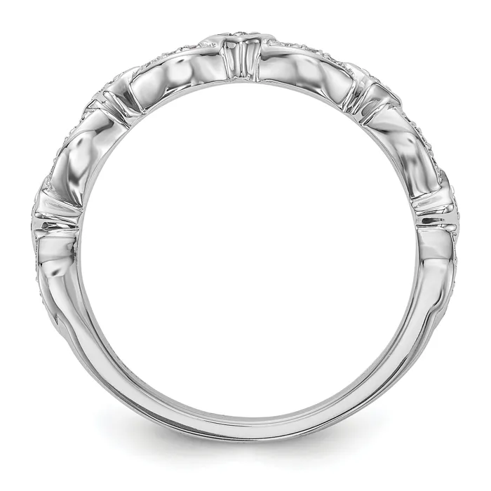 008ct CZ Solid Real 14K White Gold Wedding Band Ring Goldia Rings