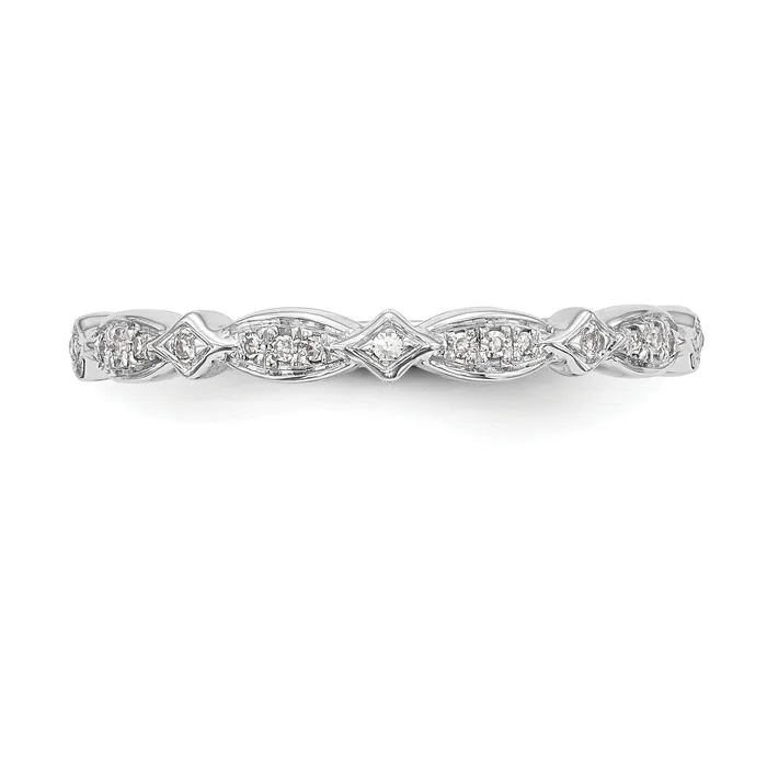 008ct CZ Solid Real 14K White Gold Wedding Band Ring Goldia Rings