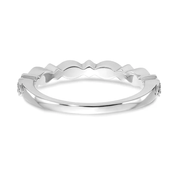 008ct CZ Solid Real 14K White Gold Wedding Band Ring Goldia Rings