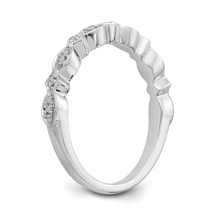 008ct CZ Solid Real 14K White Gold Wedding Band Ring Goldia Rings