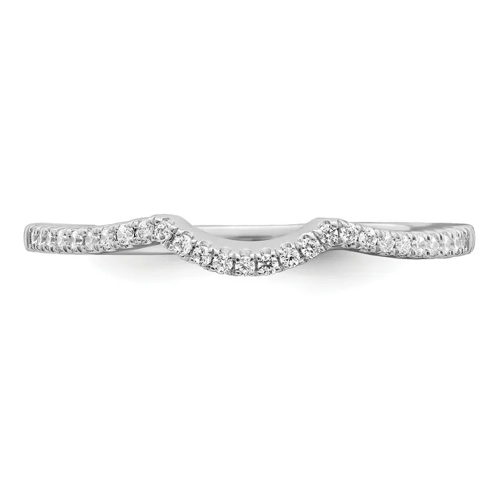 011ct CZ Solid Real 14k White Polished Matching Wedding Wedding Band Ring Goldia Rings