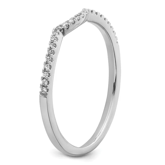 011ct CZ Solid Real 14k White Polished Matching Wedding Wedding Band Ring Goldia Rings