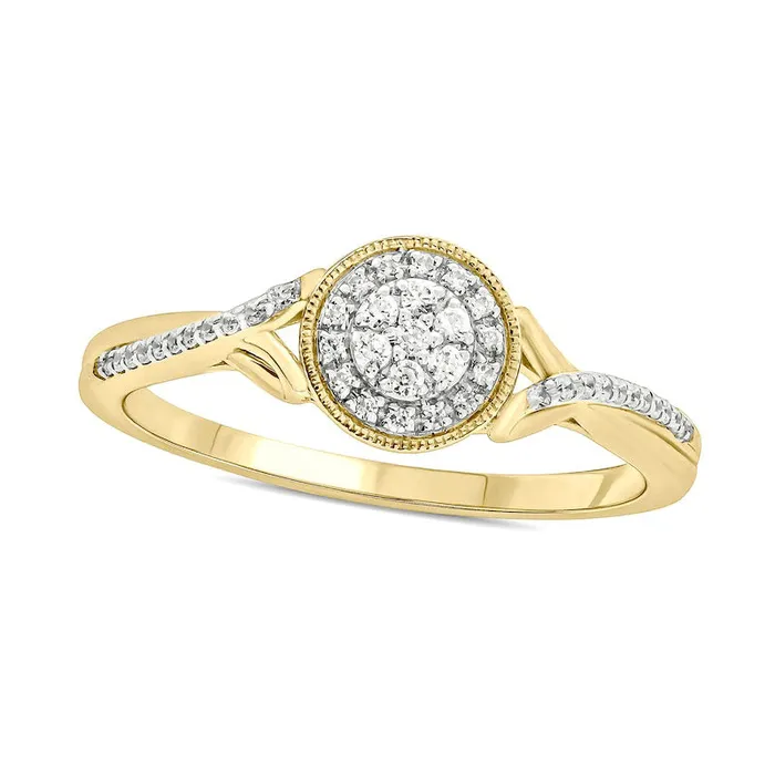 017 CT TW Composite Natural Diamond Frame Antique VintageStyle Promise Ring in Solid 10K Yellow Gold Goldia Rings 017 CT TW Composite Natural Diamond Frame Antique VintageStyle Promise Ring in Solid 10K Yellow Gold Goldia Rings