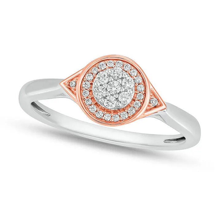 017 CT TW Composite Natural Diamond Frame Promise Ring in Solid 10K TwoTone Gold Goldia Rings 017 CT TW Composite Natural Diamond Frame Promise Ring in Solid 10K TwoTone Gold Goldia Rings