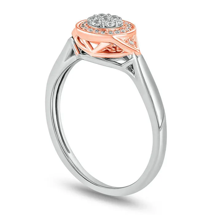 017 CT TW Composite Natural Diamond Frame Promise Ring in Solid 10K TwoTone Gold Goldia Rings 017 CT TW Composite Natural Diamond Frame Promise Ring in Solid 10K TwoTone Gold Goldia Rings