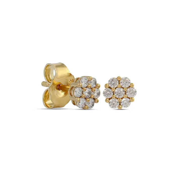 02 CT TW Composite Diamond Flower Stud Earrings in 10K Gold Goldia Earrings 02 CT TW Composite Diamond Flower Stud Earrings in 10K Gold Goldia Earrings