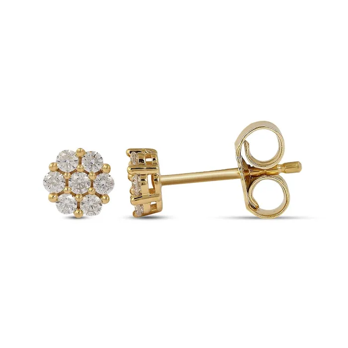 02 CT TW Composite Diamond Flower Stud Earrings in 10K Gold Goldia Earrings 02 CT TW Composite Diamond Flower Stud Earrings in 10K Gold Goldia Earrings