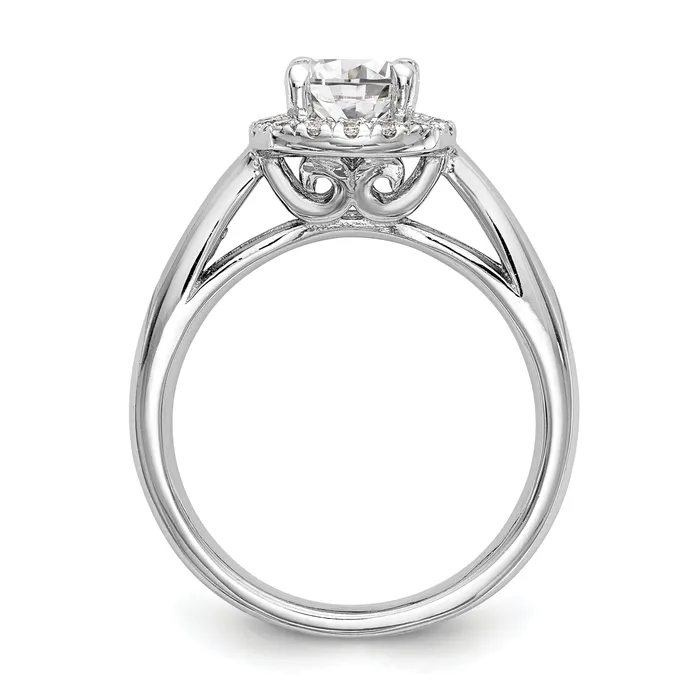 020ct CZ Solid Real 14K White Gold Round Halo Engagement Ring Goldia Rings