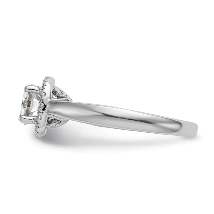 020ct CZ Solid Real 14K White Gold Round Halo Engagement Ring Goldia Rings