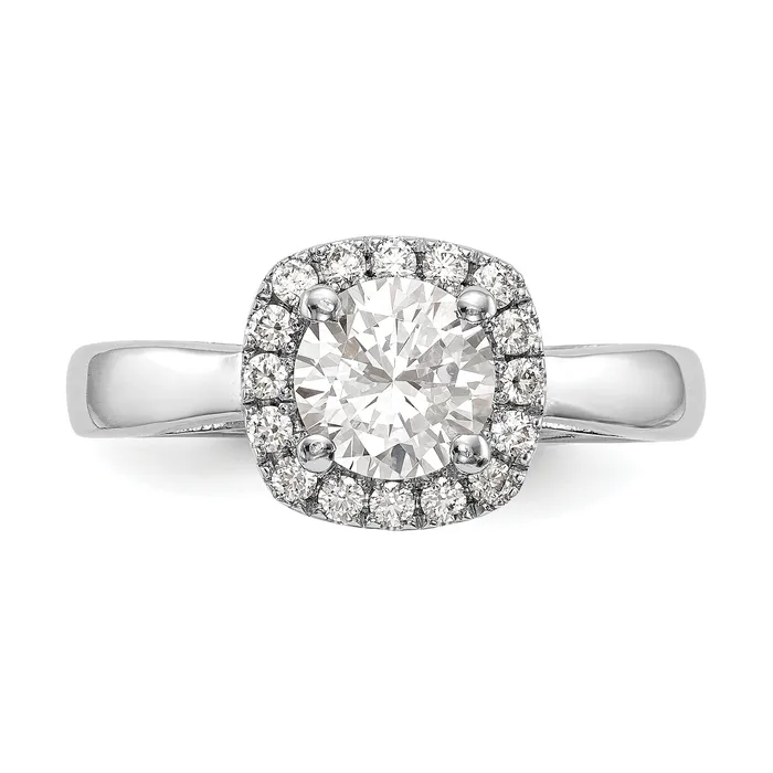020ct CZ Solid Real 14K White Gold Round Halo Engagement Ring Goldia Rings