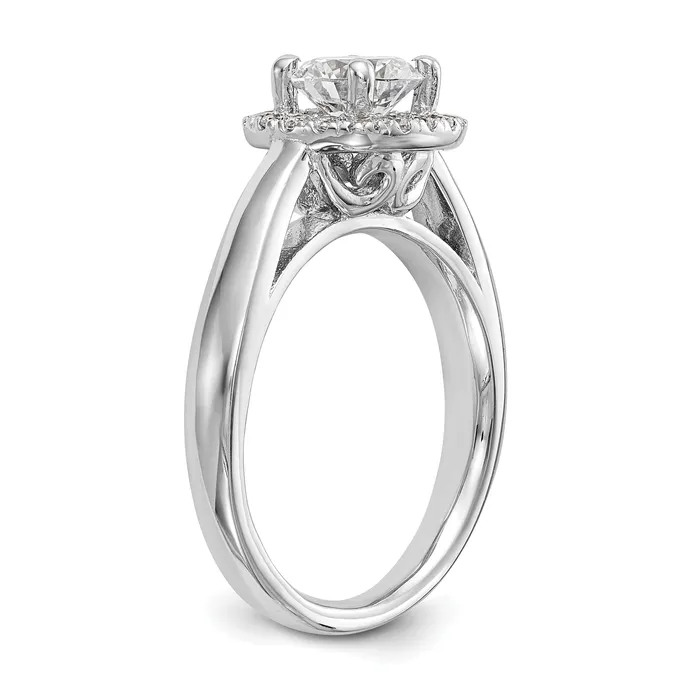 020ct CZ Solid Real 14K White Gold Round Halo Engagement Ring Goldia Rings