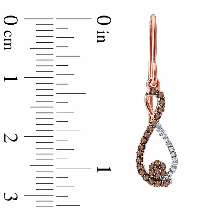 025 CT TW Composite Champagne and White Diamond Infinity Drop Earrings in 10K Rose Gold Goldia Earrings 025 CT TW Composite Champagne and White Diamond Infinity Drop Earrings in 10K Rose Gold Goldia Earrings