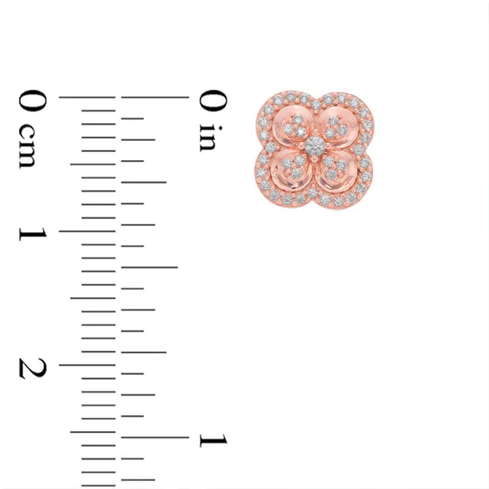 025 CT TW Composite Diamond Clover Stud Earrings in 10K Rose Gold Goldia Earrings 025 CT TW Composite Diamond Clover Stud Earrings in 10K Rose Gold Goldia Earrings