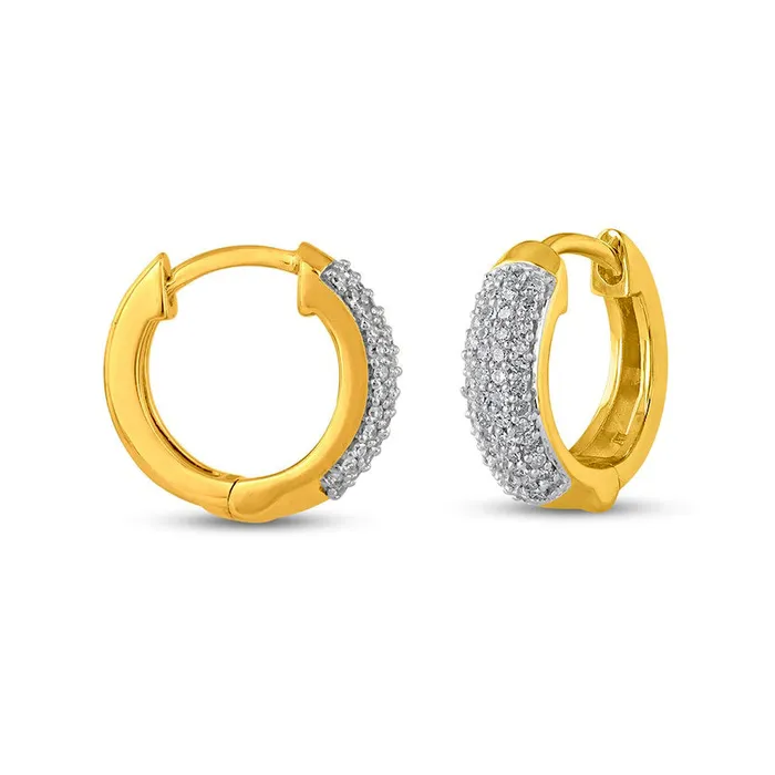 025 CT TW Composite Diamond Hoop Earrings in 10K Gold Goldia Earrings