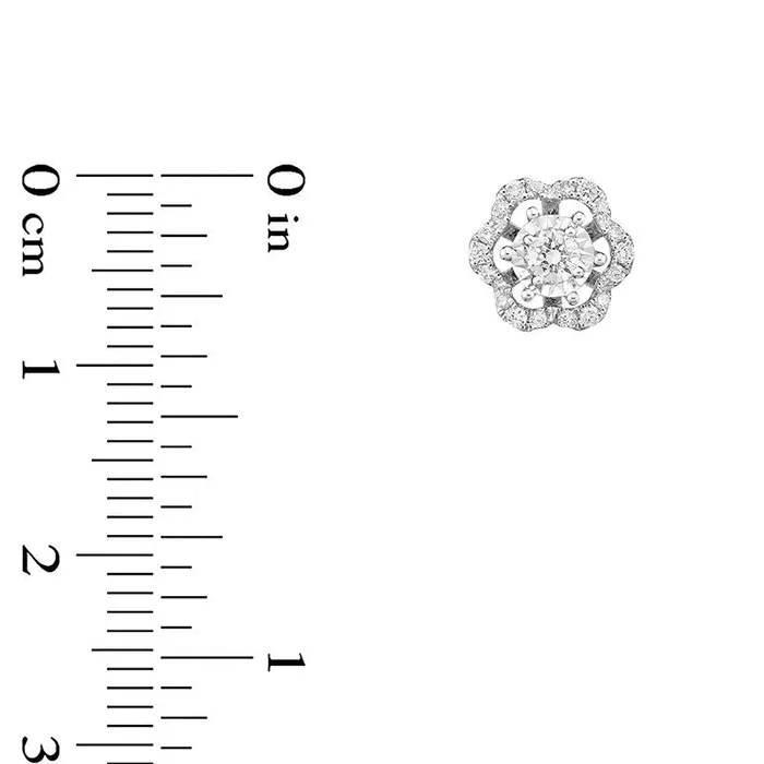 025 CT TW Diamond Flower Frame Stud Earrings in 10K White Gold Goldia Earrings 025 CT TW Diamond Flower Frame Stud Earrings in 10K White Gold Goldia Earrings