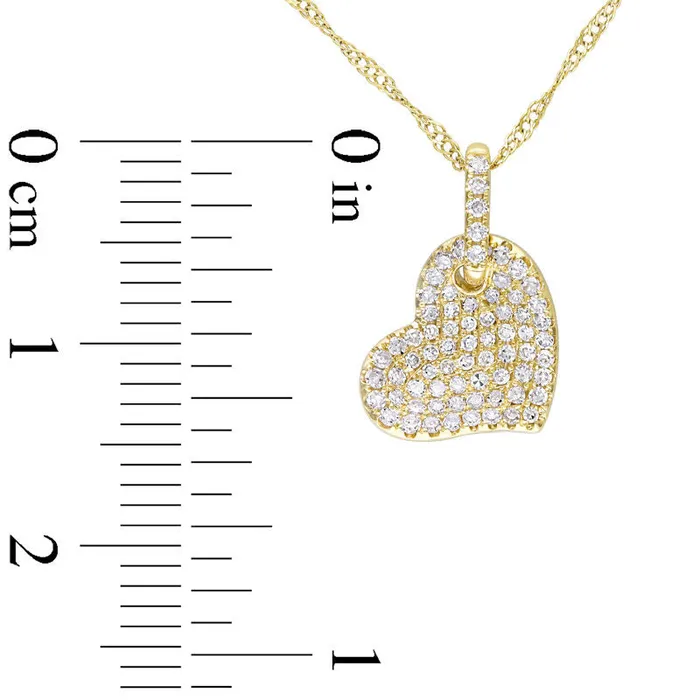 025 CT TW Natural Diamond Tilted Heart Pendant in 14K Gold 17 Goldia Necklaces 025 CT TW Natural Diamond Tilted Heart Pendant in 14K Gold 17 Goldia Necklaces