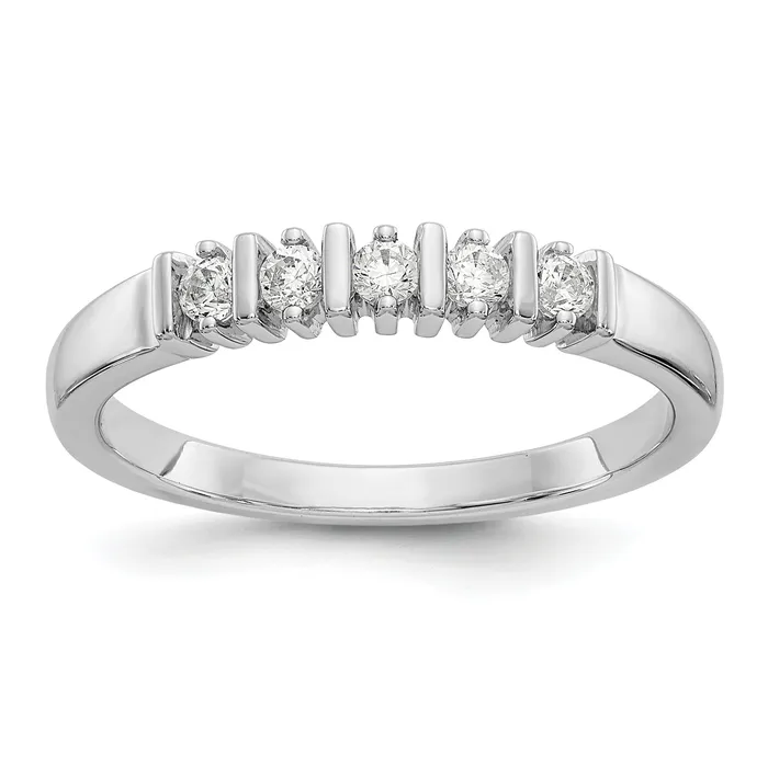 025ct CZ Solid Real 14K White Gold 5Stone Wedding Band Ring Goldia Rings 025ct CZ Solid Real 14K White Gold 5Stone Wedding Band Ring Goldia Rings