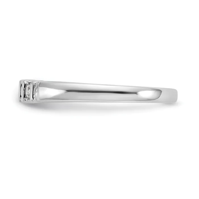 025ct CZ Solid Real 14K White Gold 5Stone Wedding Band Ring Goldia Rings
