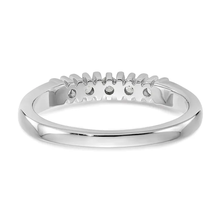 025ct CZ Solid Real 14K White Gold 5Stone Wedding Band Ring Goldia Rings