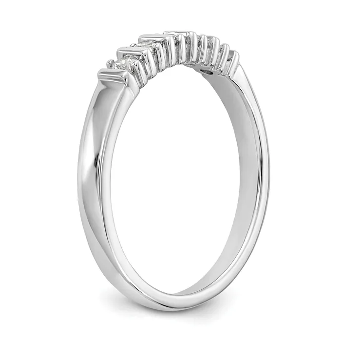 025ct CZ Solid Real 14K White Gold 5Stone Wedding Band Ring Goldia Rings