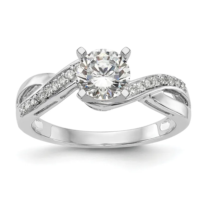 025ct CZ Solid Real 14k White Gold Peg Set CrissCross Engagement Ring Goldia Rings 025ct CZ Solid Real 14k White Gold Peg Set CrissCross Engagement Ring Goldia Rings