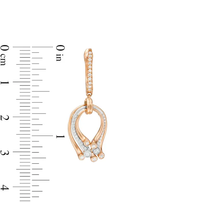 033 CT TW Diamond Layered Teardrop Earrings in 10K TwoTone Gold Goldia Earrings 033 CT TW Diamond Layered Teardrop Earrings in 10K TwoTone Gold Goldia Earrings