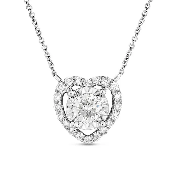 033 CT TW Natural Diamond Heart Frame Pendant in 10K White Gold Goldia Necklaces 033 CT TW Natural Diamond Heart Frame Pendant in 10K White Gold Goldia Necklaces
