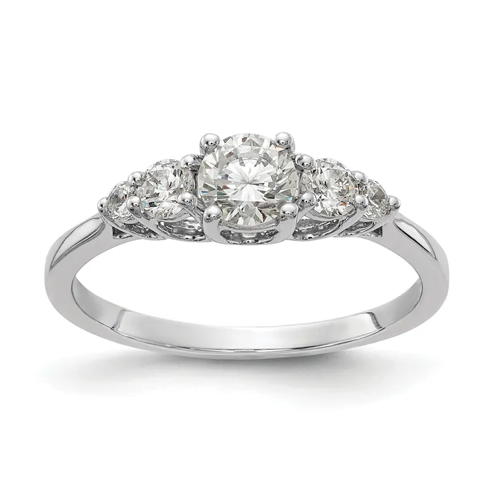 045ct CZ Solid Real 14k White Gold 3Stone Plus Engagement Ring Goldia Rings 045ct CZ Solid Real 14k White Gold 3Stone Plus Engagement Ring Goldia Rings