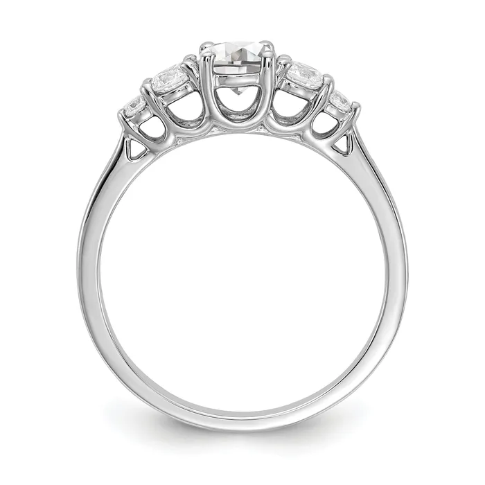 045ct CZ Solid Real 14k White Gold 3Stone Plus Engagement Ring Goldia Rings