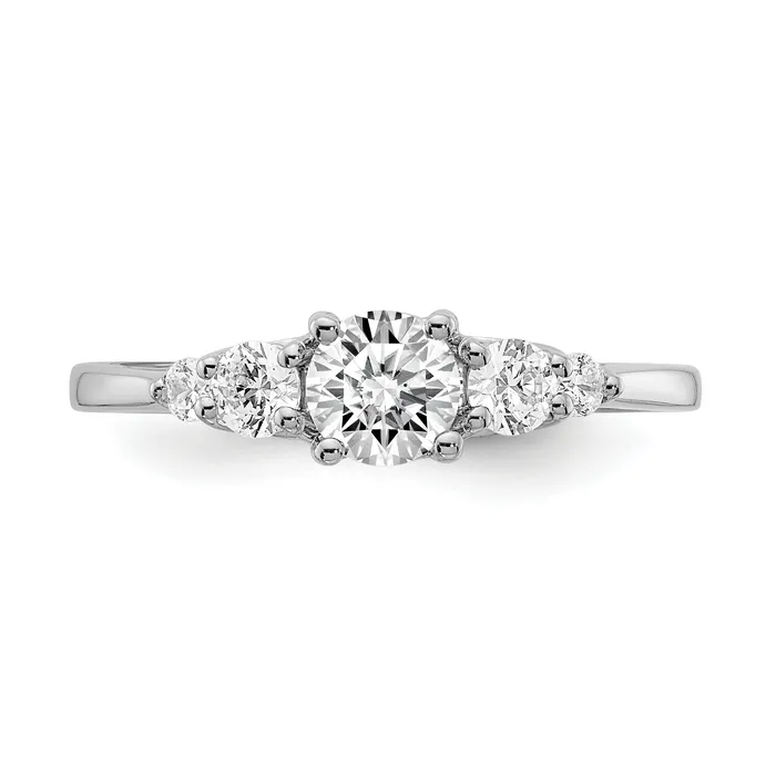 045ct CZ Solid Real 14k White Gold 3Stone Plus Engagement Ring Goldia Rings