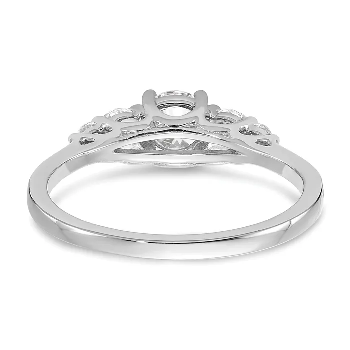 045ct CZ Solid Real 14k White Gold 3Stone Plus Engagement Ring Goldia Rings